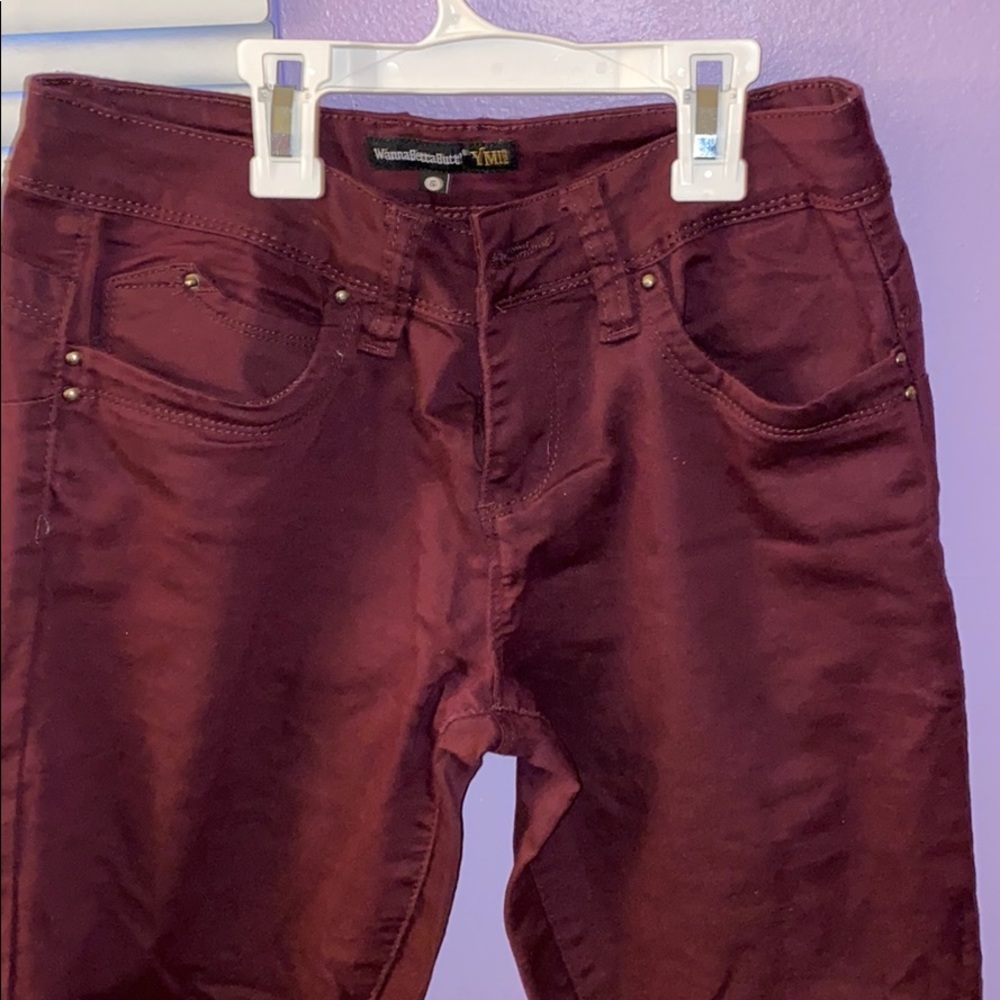 Burgundy jeans